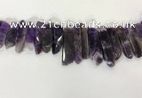 CTD3723 Top drilled 8*20mm - 10*50mm sticks amethyst beads