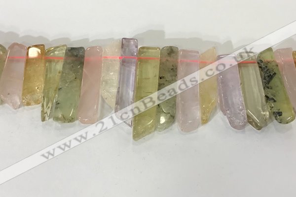 CTD3728 Top drilled 8*20mm - 10*50mm sticks mixed quartz beads