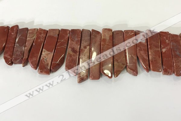 CTD3737 Top drilled 8*20mm - 10*50mm sticks red jasper beads