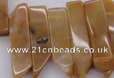 CTD374 Top drilled 10*20mm - 12*50mm wand yellow jade beads