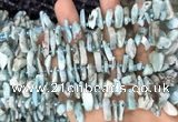 CTD3757 15.5 inches 4*8mm - 8*18mm sticks larimar gemstone beads