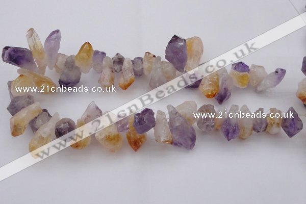 CTD376 Top drilled 15*20mm - 18*25mm nuggets amethyst & citrine beads