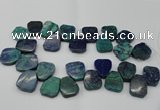 CTD378 Top drilled 18*25mm - 22*30mm freeform chrysocolla beads