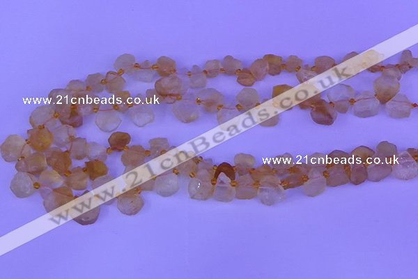 CTD3852 Top drilled 12*13mm - 13*15mm freeform citrine beads