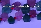 CTD3854 Top drilled 8*10mm - 10*12mm freeform mixed strawberry quartz beads