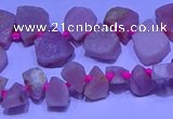 CTD3857 Top drilled 8*10mm - 10*12mm freeform pink opal beads