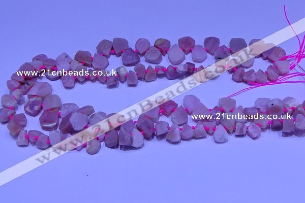 CTD3857 Top drilled 8*10mm - 10*12mm freeform pink opal beads