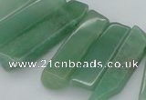 CTD386 Top drilled 10*20mm - 12*50mm wand green aventurine beads