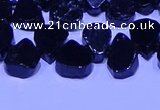 CTD3864 Top drilled 8*10mm - 10*12mm freeform black tourmaline beads