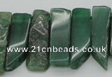 CTD387 Top drilled 10*20mm - 12*50mm wand green aventurine beads