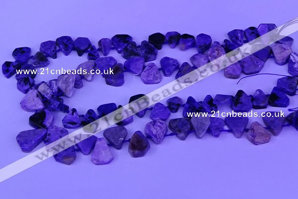 CTD3871 Top drilled 8*8mm - 12*13mm freeform charoite beads