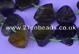 CTD3873 Top drilled 12*16mm - 15*20mm freeform green garnet beads