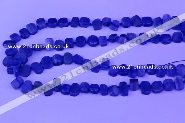 CTD3885 Top drilled 8*10mm - 10*14mm freeform blue kyanite beads