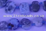 CTD3889 Top drilled 12*16mm - 13*17mm freeform larimar beads