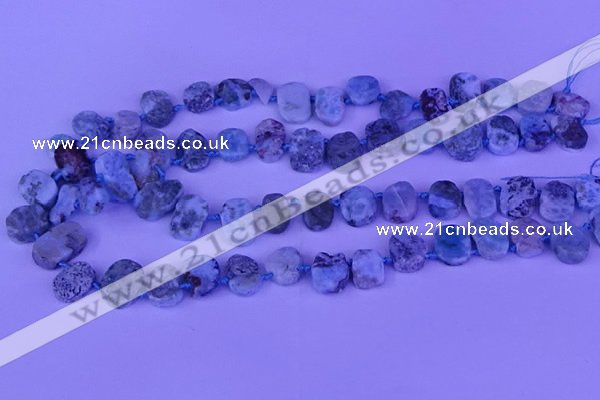 CTD3889 Top drilled 12*16mm - 13*17mm freeform larimar beads