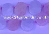 CTD3892 Top drilled 12*16mm - 13*17mm freeform morganite beads