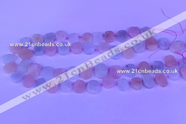 CTD3892 Top drilled 12*16mm - 13*17mm freeform morganite beads