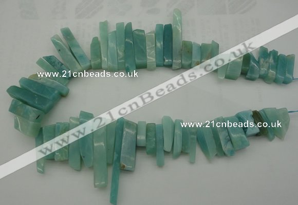 CTD390 Top drilled 10*20mm - 12*50mm wand amazonite beads