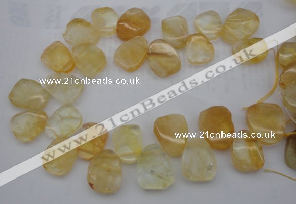 CTD391 Top drilled 20*25mm - 22*30mm freeform citrine beads