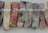 CTD395 Top drilled 8*18mm - 10*50mm wand pink opal gemstone beads