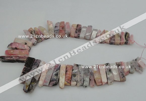 CTD395 Top drilled 8*18mm - 10*50mm wand pink opal gemstone beads