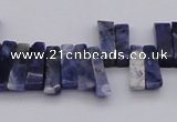 CTD401 Top drilled 4*15mm - 6*20mm sticks sodalite gemstone beads