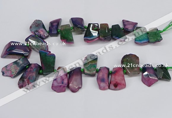 CTD4011 Top drilled 18*25mm - 25*35mm freeform agate beads