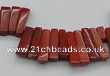 CTD403 Top drilled 4*15mm - 6*20mm sticks red jasper beads