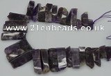 CTD406 Top drilled 10*25mm - 15*50mm sticks amethyst beads