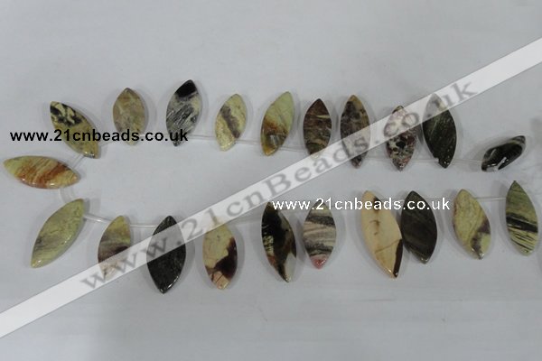 CTD41 Top drilled 10*23mm – 15*40mm marquise jasper beads