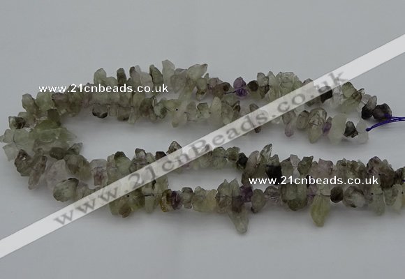 CTD413 Top drilled 4*8mm - 6*15mm nuggets green quartz beads