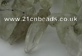 CTD415 Top drilled 8*25mm - 12*40mm nuggets green quartz beads