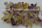 CTD420 Top drilled 12*25mm - 18*40mm nuggets amethyst & citrine beads