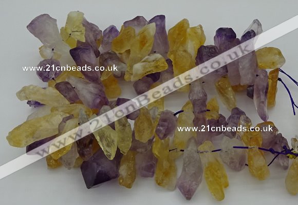 CTD420 Top drilled 12*25mm - 18*40mm nuggets amethyst & citrine beads