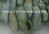 CTD422 Top drilled 10*20mm - 18*35mm nuggets aquamarine beads