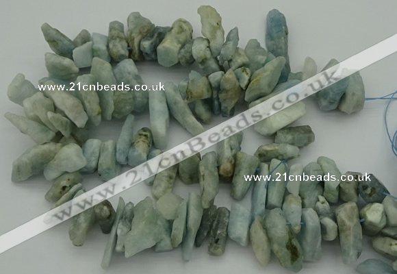 CTD422 Top drilled 10*20mm - 18*35mm nuggets aquamarine beads