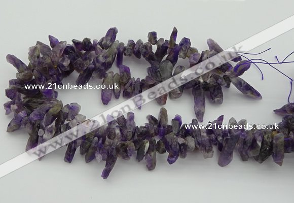 CTD424 Top drilled 4*8mm - 6*15mm nuggets amethyst beads