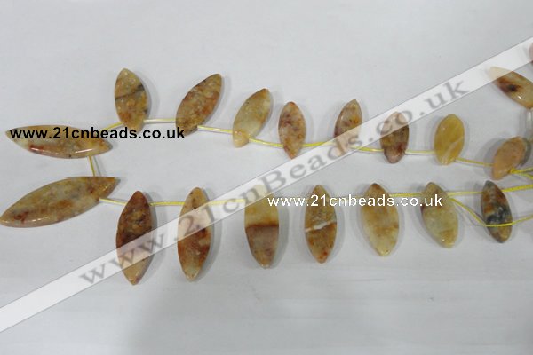 CTD43 Top drilled 12*32mm – 15*37mm marquise Morocco agate beads