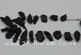 CTD438 Top drilled 10*25mm - 20*45mm freeform black tourmaline beads