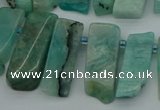 CTD445 Top drilled 8*20mm - 10*35mm sticks amazonite beads