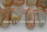 CTD447 Top drilled 10*20mm - 15*30mm freeform moonstone beads