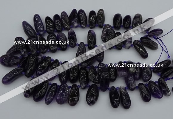 CTD448 Top drilled 10*20mm - 15*30mm freeform amethyst beads