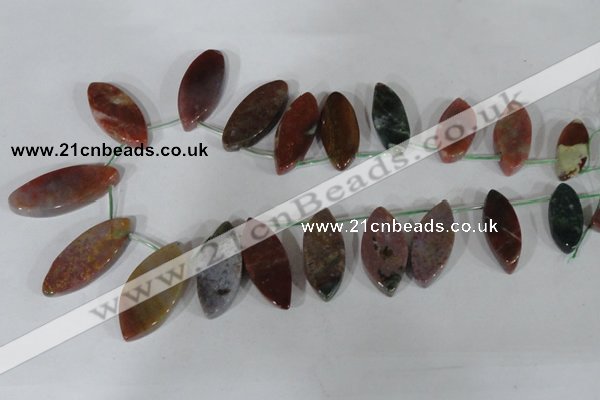 CTD46 Top drilled 12*23mm – 18*50mm marquise Indian agate beads