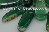 CTD463 15.5 inches 10*20mm - 12*35mm sticks green agate beads