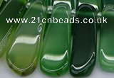 CTD469 15.5 inches 12*25mm - 15*45mm freeform green agate beads