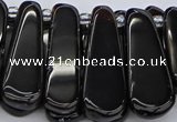 CTD470 15.5 inches 12*25mm - 15*45mm freeform black agate beads