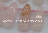 CTD476 Top drilled 12*25mm - 15*45mm freeform rose quartz beads