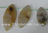 CTD48 Top drilled 15*30mm – 16*45mm marquise bamboo leaf agate beads