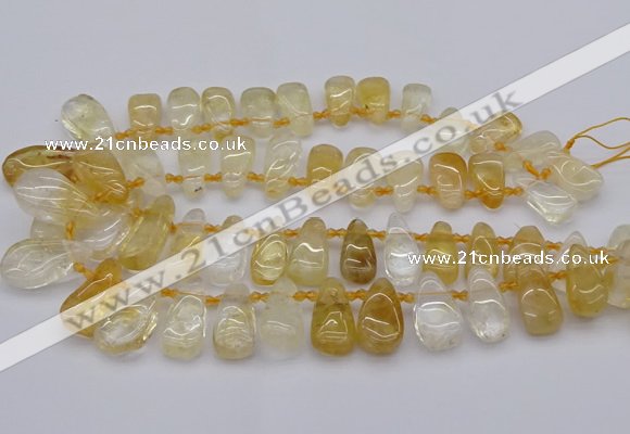 CTD482 Top drilled 10*22mm - 15*45mm freeform citrine beads