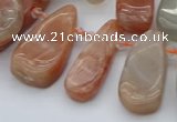 CTD485 Top drilled 10*22mm - 15*45mm freeform moonstone beads
